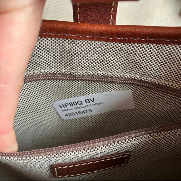 Dooney & Bourke Small Brown Logo Crescent Hobo - Picture 6 of 9